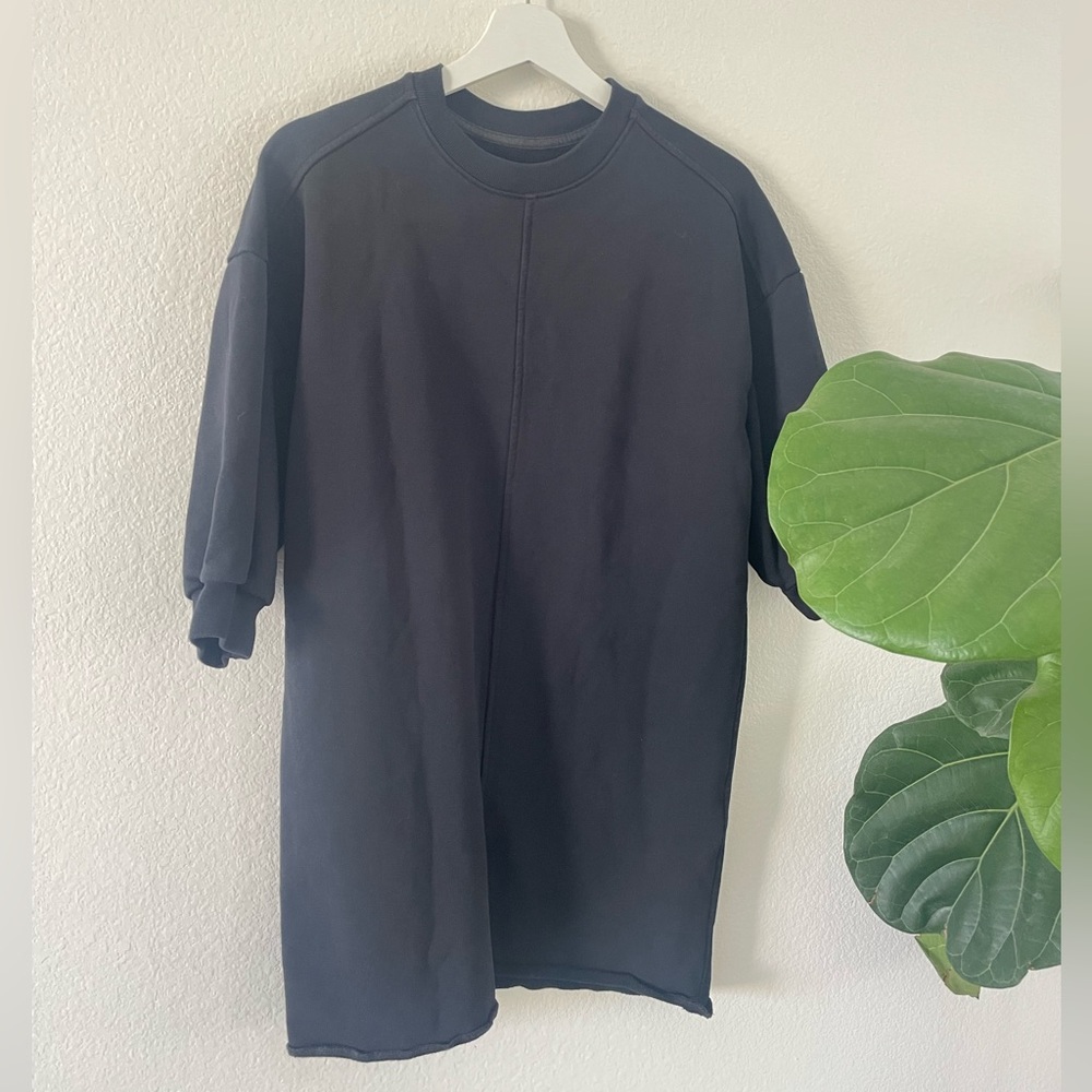 Everlane Women's Sweater Dress Black Size XS Short Sleeve Organic Cotton